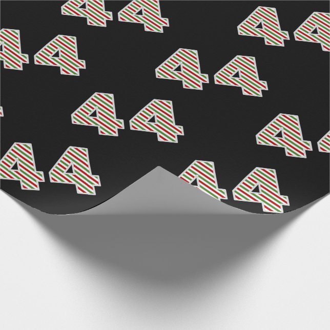 Papier Cadeau Rouge, Blanc, Vert "44" 44e événement le jour de N (Coin)