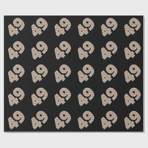 Papier Cadeau Rouge, Blanc, Vert "49" 49e événement le jour de N