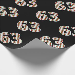 Papier Cadeau Rouge, Blanc, Vert "63" 63e événement le jour de N