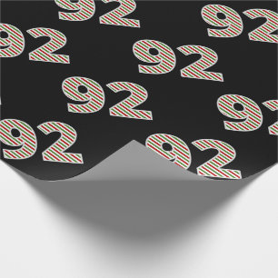 Papier Cadeau Rouge, Blanc, Vert "92" 92e événement le jour de N
