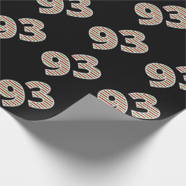 Papier Cadeau Rouge, blanc, vert "93" 93e événement le jour de N