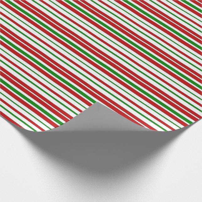 Papier Cadeau Rouge, Blanc, Vert Grandes Têtes À Thème Noël (Coin)