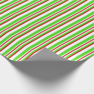 Papier Cadeau Rouge, Blanc, Vert, Motif à thème de Noël