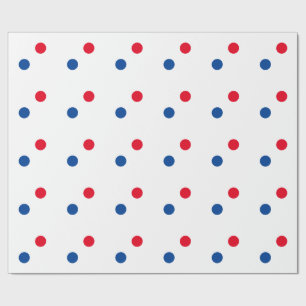 Papier Cadeau Rouge Bleu Pois Blanc Couleur Personnalisée Vacanc