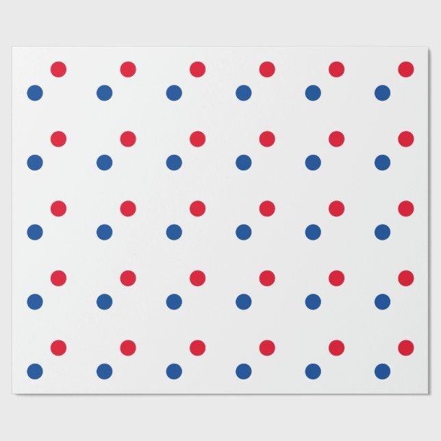 Papier Cadeau Rouge Bleu Pois Blanc Couleur Personnalisée Vacanc (Couture)