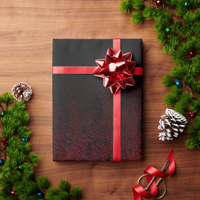 Papier Cadeau Rouge Brown Noir Ombre Rouille Métal Patina (Cadeau de vacances)