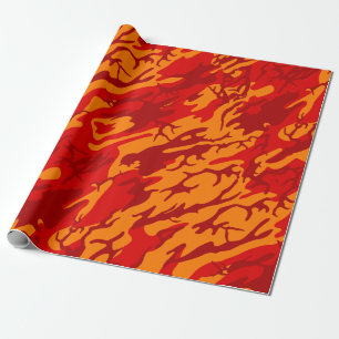 Papier Cadeau Rouge Camo de lave