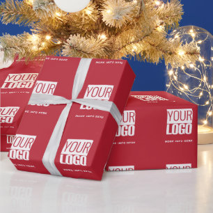 Papier Cadeau rouge cardinal - logo personnalisé