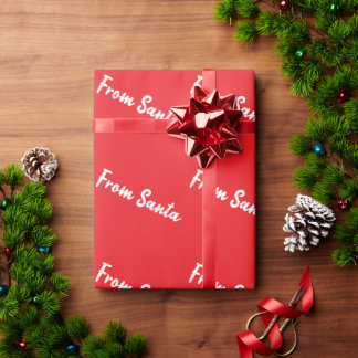 Papier cadeau rouge de la part du Père Noël