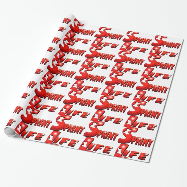 Papier Cadeau Rouge de la vie de sprint (Déroulé)