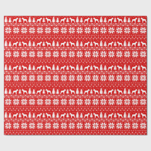 Papier Cadeau Rouge de motif de chandail de Noël de Schnauzers