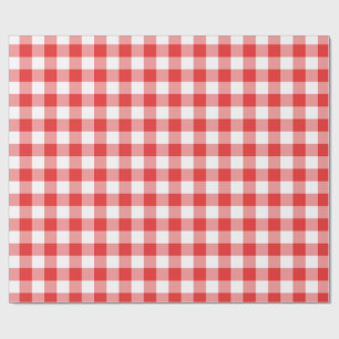 Papier Cadeau Rouge et blanc Checkered