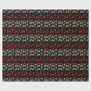 Papier Cadeau Rouge et Blanc Japonais Sakura Fleur de cerise en 