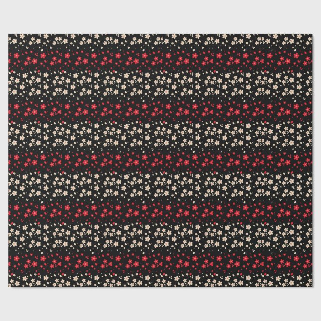 Papier Cadeau Rouge et Blanc Japonais Sakura Fleur de cerise en  (Couture)