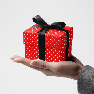 Papier Cadeau Rouge et Blanc Petits Points
