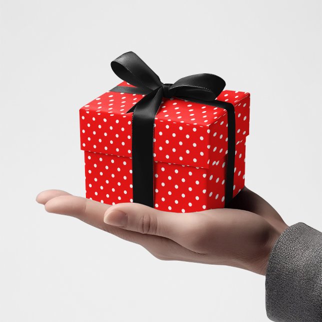 Papier Cadeau Rouge et Blanc Petits Points (Red and White Tiny Polka Dots Wrapping Paper)