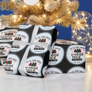 Papier Cadeau Rouge et vert Buffalo Plaid Motif Joyeux Noël