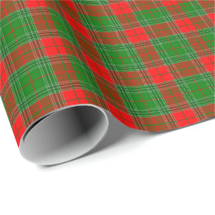 Papier Cadeau Rouge et vert plaid