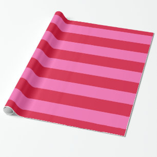 Papier Cadeau Rouge Grenat, Rose Chaud #2 XL Prépa Rayure 1X