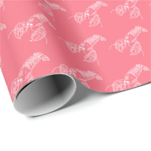 Papier Cadeau Rouge Homard Fruits de mer Maine Preppy Beach