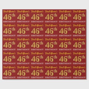 Papier Cadeau Rouge, Imitation or Look "46e anniversaire"
