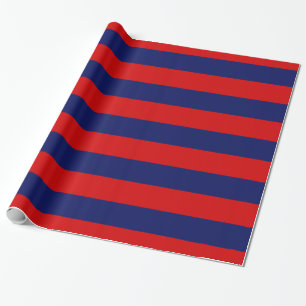 Papier Cadeau Rouge, motif rayures XL Bleu marine V