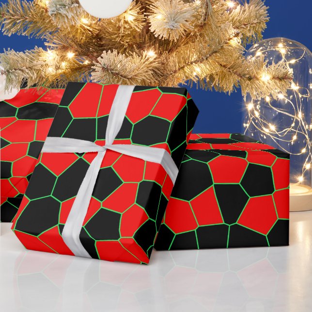 Papier Cadeau Rouge noir Cool élégant Motif tendance (Vacances)