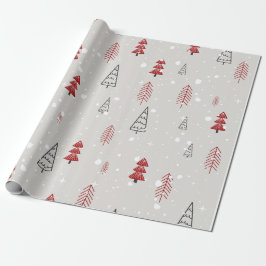 Papier Cadeau rouge noir Moderne simple géométrique arbre de Noë