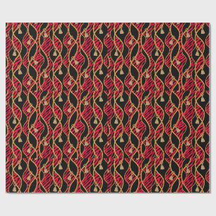 Papier cadeau Rouge, Noir & Or