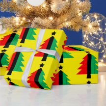 Rouge Noir Vert Kwanzaa Arbre de Noël Jaune