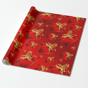 Papier Cadeau rouge, or, cadeau, action de grâce, fête, cadeau,