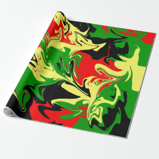 Papier Cadeau Rouges, Jaunes, Noires et Vertes