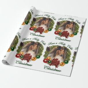 Papier Cadeau Rough Collie Noël