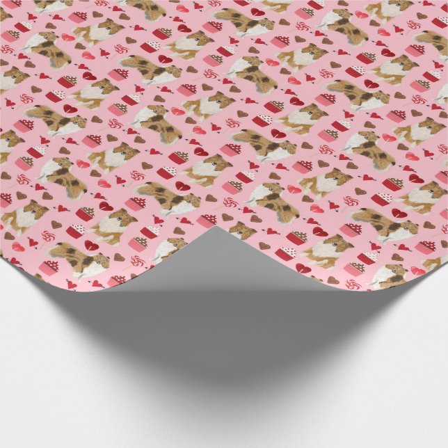 Papier Cadeau Rough Collie Valentines Enveloppe Cadeau (Coin)