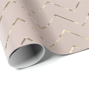 Papier Cadeau Rougissent l'or VIP plus rusé métallique Chevron