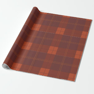 Papier Cadeau Rouille rouge et orange Plaid Motif