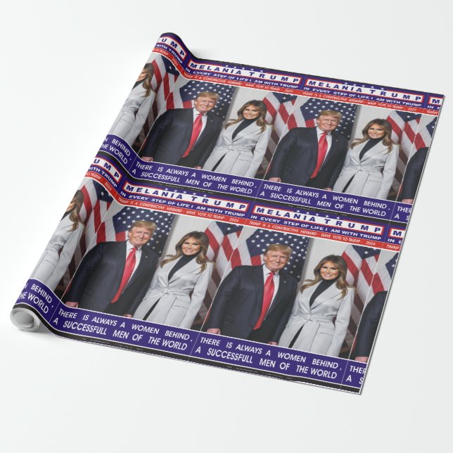 PAPIER CADEAU ROULE DE BOULEVERSEMENT DE CADEAUX MELANIAIS (Déroulé)