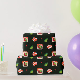Papier Cadeau rouleaux de sushi kawaii, motif sushi