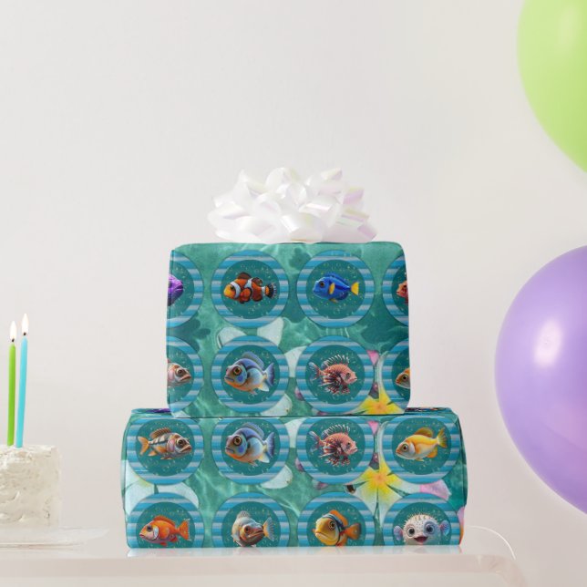 Papier Cadeau Rouleaux en papier d'enrobage Bubbly Seas 3 (Cadeaux de fête)