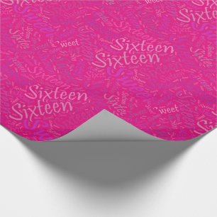 Papier Cadeau Rouleaux papier sweet sixteen à enveloppement cade