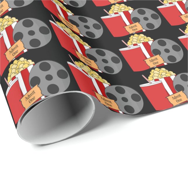 Papier Cadeau Roulettes de cinéma à thème et collations papier d (Coin rond)