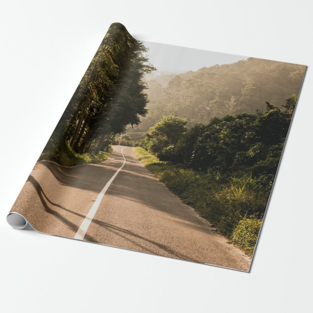 Papier Cadeau Route en béton gris le matin (Déroulé)