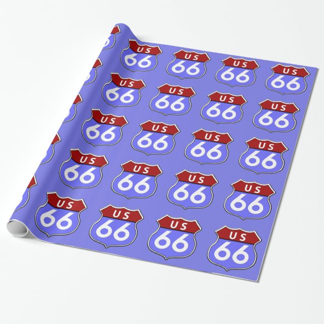Papier Cadeau Route légendaire 66 Route Signal Cadeau (Déroulé)