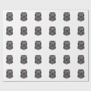 Papier Cadeau Route patriotique 1776 Cavalier Motard Route Liber