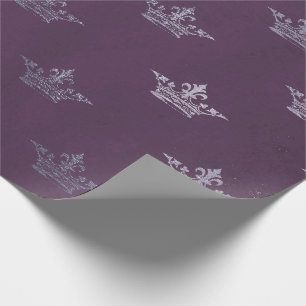 Papier Cadeau Royal Crown Princess Amethyst Purple Plum Grey