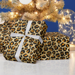 Papier Cadeau Royal Leopard Gold Black Jungle Motif