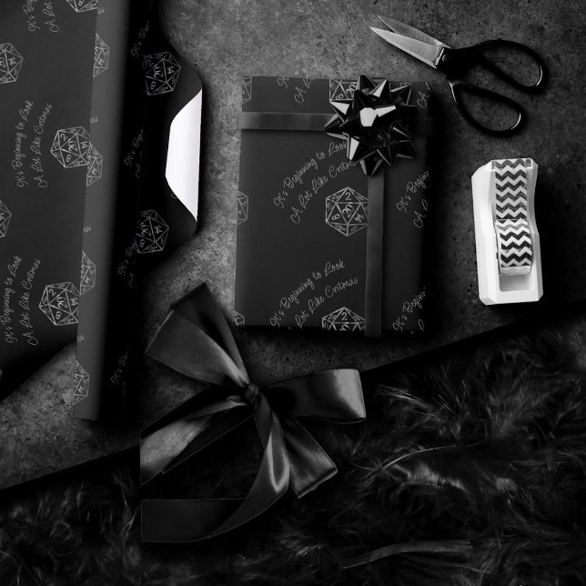 Papier Cadeau RPG Critmas | Old School Tabletop Role Player Dice (Créateur téléchargé)