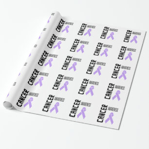 Papier Cadeau Ruban de lavande de conscience de Cancer (tout le
