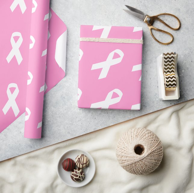 Papier Cadeau Ruban de sensibilisation en rose (Artisanat)