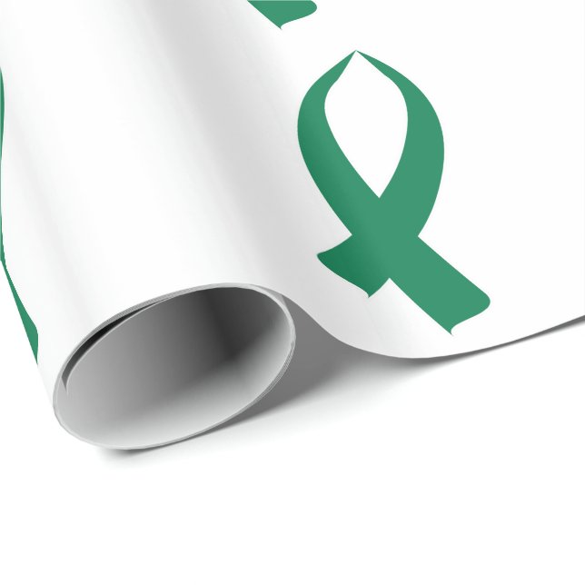 Papier Cadeau Ruban de sensibilisation (vert) (Coin rond)